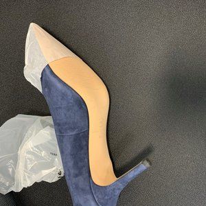 Women's Ann Taylor Navy Blue Suede Pumps, Size 8M